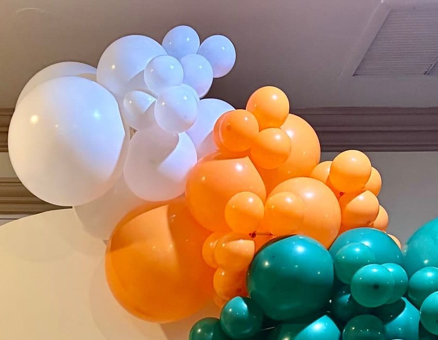 Chrome balloon garland installation